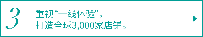 3. 重视“一线体验”，打造全球3,000家店铺。