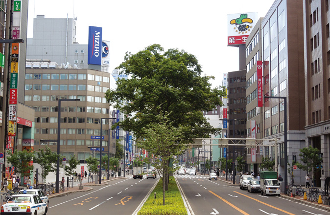 The above-ground area around Sapporo Station
