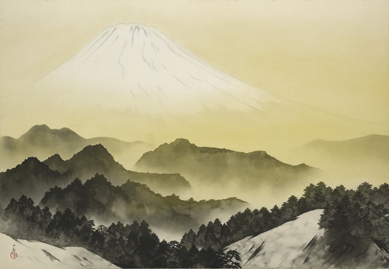 横山 大観、海に因む十題・山に因む十題、希少な額装用画集画、新品 